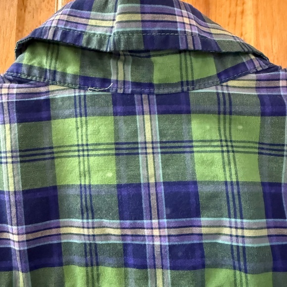 Saddlebred Green and Blue Plaid Button Down Shirt Men’s M - Picture 8 of 10